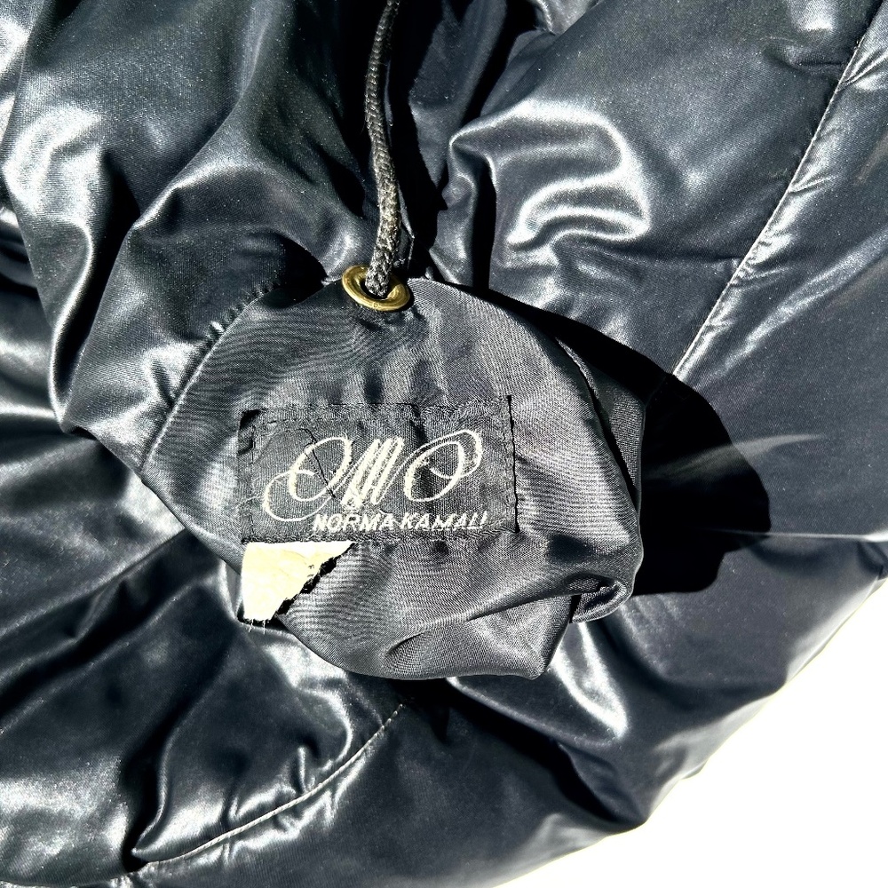Original black Sleeping Bag Coat Norma Kamali OMO label 1981